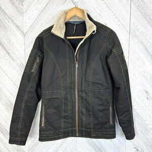 Kuhl Burr Jacket Womens Size XS Brown Vintage Patina Dye Fleece Collar Gorpcore